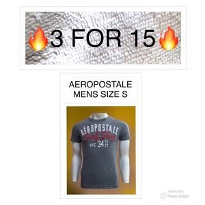 AEROPOSTALE MENS TEE SHIRT SHORT SLEEVE WHITE GRAPHIC LOGO RED SURF SHOP SZ S